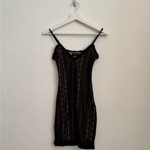 Tiger Mist Black Lace Mini Dress